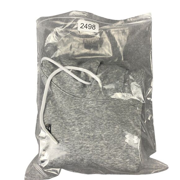 Under Armour Crop Hoodie Women's SM Heather Gray Fleece Lined Loose Fit Pullover - Picture 15 of 15